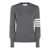 Thom Browne Dark Grey Wool Knitwear In Gray