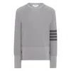 Thom Browne 4-bar Cotton Sweater In Gray
