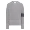 Thom Browne 4-bar Cotton Sweater In Gray