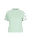 Thom Browne Woman Sweater Light Green Size 8 Cotton In Green
