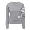 Thom Browne Womens Classic Sweatshirt In Classic Loop With Engineered 4 Bar In Grey