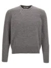 Thom Browne Crewneck Sweater With Tricolor Band In Grey