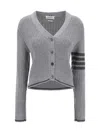 Thom Browne Cropped Cardigan In Grey