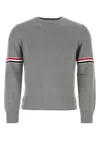 Thom Browne Milano Stitch Crew Neck Pullover In Grey