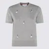 Thom Browne Knitwear Crewneck Embroidered Short Sleeves In Gray