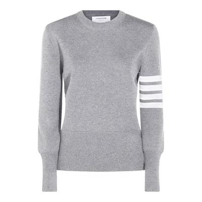 THOM BROWNE SWEATERS LT GREY