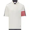 Thom Browne Polo Shirt Whit Iconic Bands In Multicolor