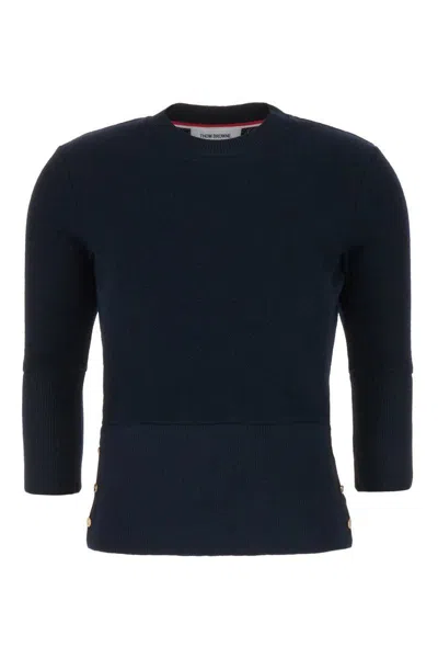 Thom Browne Navy Blue Wool Sweater