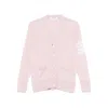 Thom Browne V-neck Fine-knit Cardigan In Pink