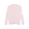 Thom Browne V-neck Fine-knit Cardigan In Pink