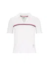 Thom Browne Three Stripes" Knit Polo - White In White