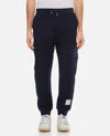 Thom Browne Flecked Knitted Track Pants In Blue