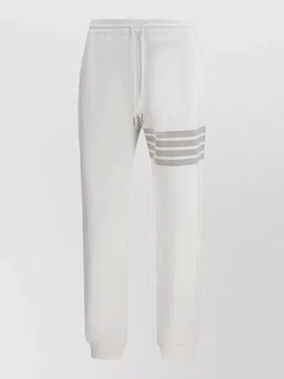 Thom Browne Straight-leg Striped Cotton-jersey Sweatpants In White