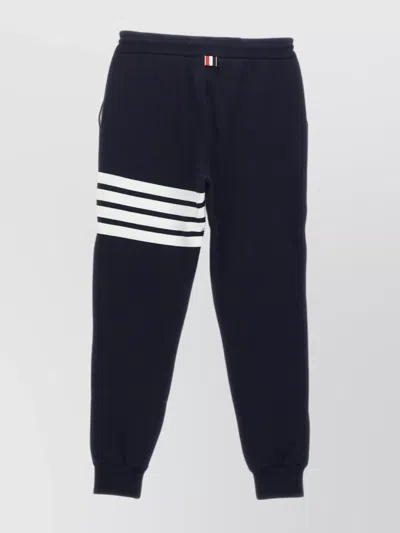 Thom Browne Sweatpants With 4 Bar Detail In Blue
