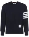Thom Browne Classic Sweatshirt In Classic Loopback With Engineered 4 B In Blue