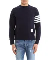 Thom Browne Engineered 4-bar Cotton Sweatshirt In Blue