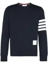 Thom Browne Sweatshirt Crew Neck Classic 4-bar Clothing In Blue