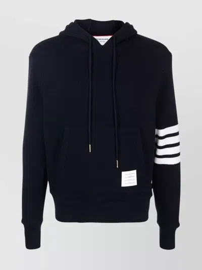 Thom Browne Sweatshirt Hooded Pouch Pocket In Black