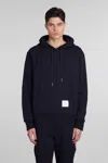 Thom Browne Embroidered Hoodie With Drawstring In Blue