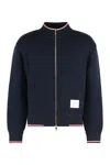 Thom Browne Cotton Zip Hoodie And Pockets In Blue