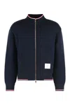 Thom Browne Cotton Zip Hoodie And Pockets In Blue