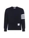 Thom Browne Intarsia Stripes Cotton Sweatshirt In Navy