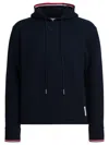 Thom Browne Oversized Hoodie Pullover With Rwb Tipping Stripe In Chunky Loopback Clothing In Blue