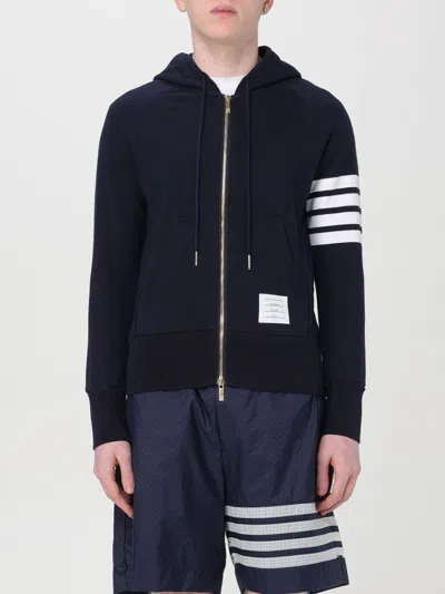 Thom Browne Striped Cotton Sweatshirt In Blue