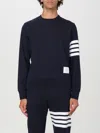 Thom Browne Engineered 4-bar Cotton Sweatshirt In Blue