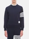 Thom Browne Classic Sweatshirt In Classic Loopback With Engineered 4 Bar In Blau