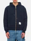 Thom Browne Bomber Jacket With Embossed Stripes And Zip Fastening In Blue