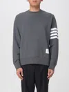 Thom Browne Classic Sweatshirt In Classic Loopback With Engineered 4 Bar Clothing In Gray