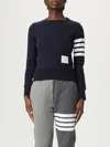 Thom Browne Navy Blue Cotton 4-bar Sweatshirt In Blue