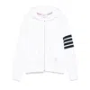 Thom Browne Slim-fit Striped Loopback Cotton-jersey Zip-up Hoodie In White