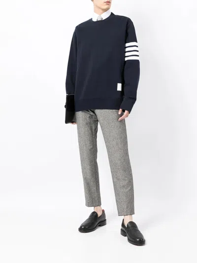 Thom Browne Classic Sweatshirt In Classic Loopback With Engineered 4 B In Blue
