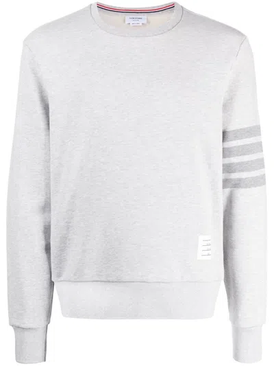 Thom Browne Stripe Sleeve Sweatshirt In Grey