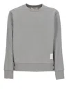 Thom Browne Sweatshirt With Tricolor Inlay In Light Grey