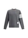 Thom Browne Classic Sweatshirt In Classic Loopback With Engineered 4 Bar Clothing