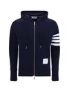 Thom Browne Slim-fit Striped Loopback Cotton-jersey Zip-up Hoodie