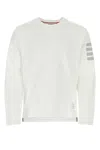 Thom Browne Long Sleeve Tee With 4 Bar Stripe In Milano Cotton Clothing In White