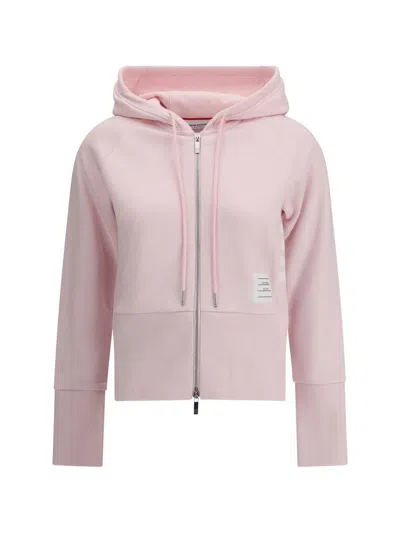 Thom Browne 4-bar Colorblock French Terry Zip Hoodie In Pink