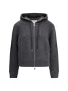Thom Browne Zip Up Hoodie In Wool