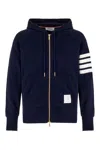 Thom Browne 4-bar Zip-up Hoodie In Blue