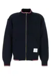 Thom Browne Cotton Zip Hoodie And Pockets In Blue