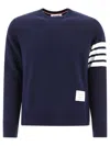 Thom Browne Engineered 4-bar Cotton Sweatshirt In Blue
