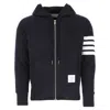 Thom Browne Navy Classic Loopback 4-bar Full Zip Hoodie In Blue