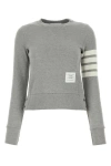 Thom Browne Loopback Jersey Knit Engineered 4-bar Stripe Classic Crewneck Pullover In Gray