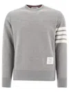 Thom Browne Engineered Grey Cotton Sweatshirt In Gray