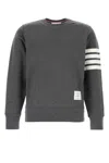 Thom Browne Classic Loop Back Sweatshirt With Engineered 4 Bar In Grey