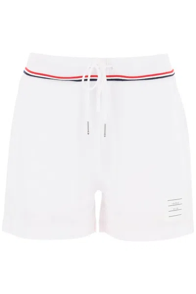 Thom Browne Logo-patch Sweat Shorts In White